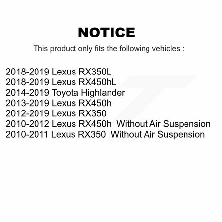 Tor Front Rear Suspension Sway Bar Link Kit For Toyota Highlander Lexus RX350 RX450h RX350L KTR-104279